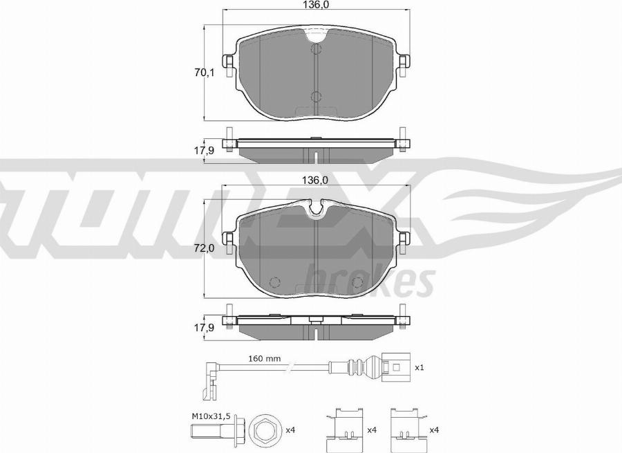 TOMEX brakes TX 60-62 - Kit de plaquettes de frein, frein à disque cwaw.fr