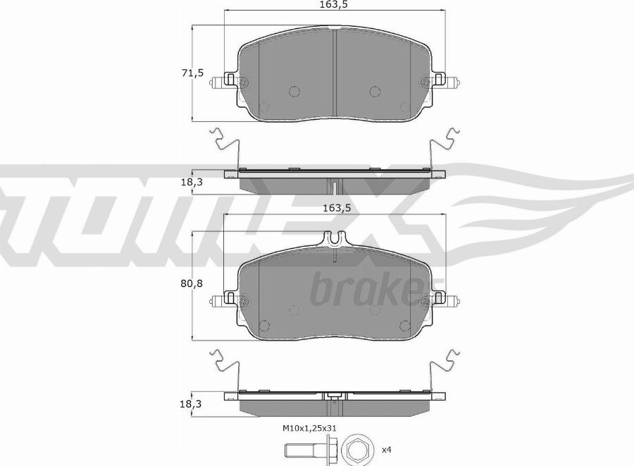 TOMEX brakes TX 60-30 - Kit de plaquettes de frein, frein à disque cwaw.fr