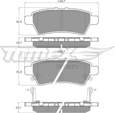 TOMEX brakes TX 19-57 - Kit de plaquettes de frein, frein à disque cwaw.fr