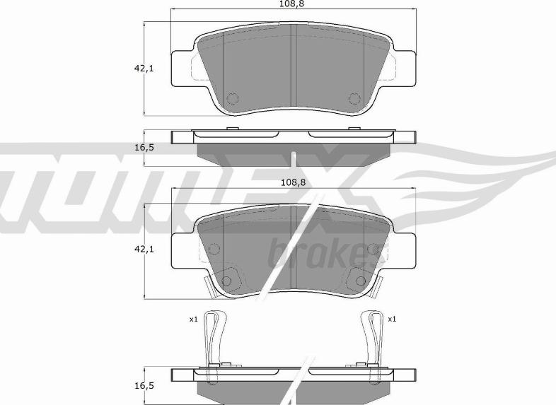 TOMEX brakes TX 19-07 - Kit de plaquettes de frein, frein à disque cwaw.fr