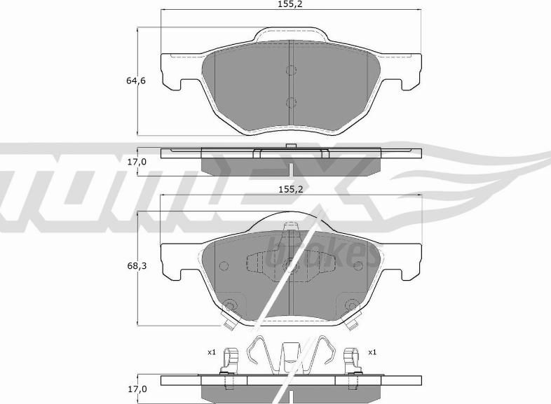 TOMEX brakes TX 14-50 - Kit de plaquettes de frein, frein à disque cwaw.fr