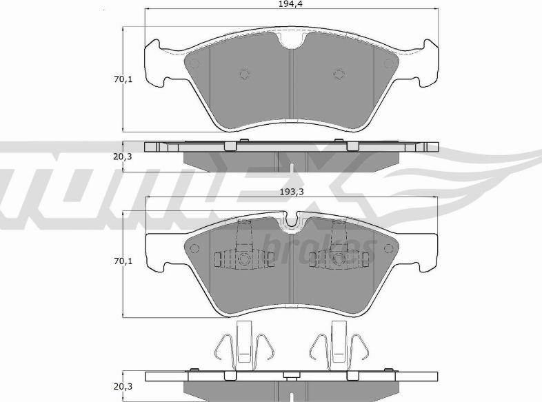 TOMEX brakes TX 14-57 - Kit de plaquettes de frein, frein à disque cwaw.fr