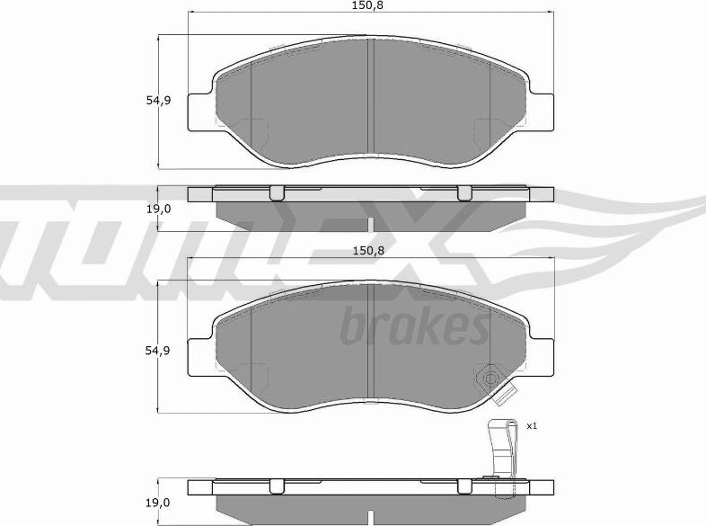 TOMEX brakes TX 14-61 - Kit de plaquettes de frein, frein à disque cwaw.fr