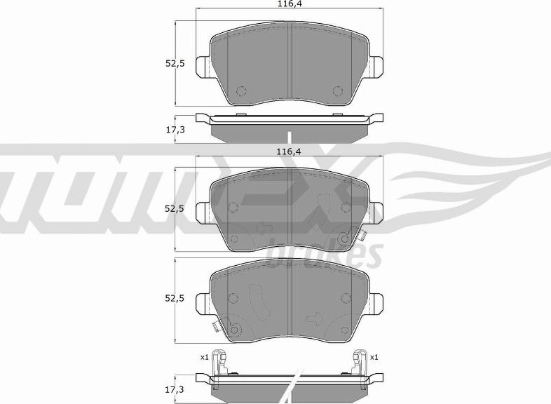 TOMEX brakes TX 14-161 - Kit de plaquettes de frein, frein à disque cwaw.fr