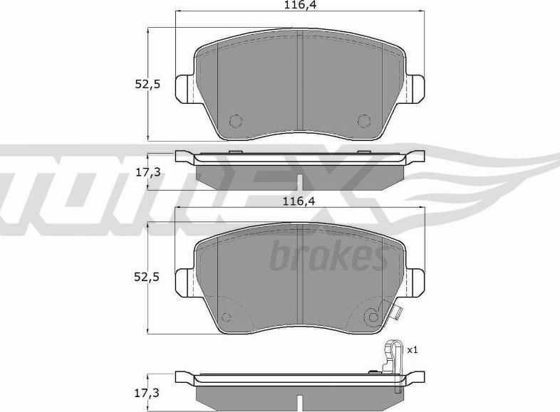 TOMEX brakes TX 14-162 - Kit de plaquettes de frein, frein à disque cwaw.fr