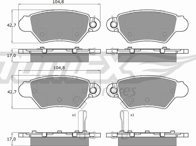 TOMEX brakes TX 14-12 - Kit de plaquettes de frein, frein à disque cwaw.fr