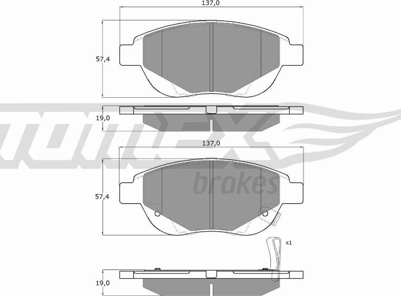 TOMEX brakes TX 14-86 - Kit de plaquettes de frein, frein à disque cwaw.fr