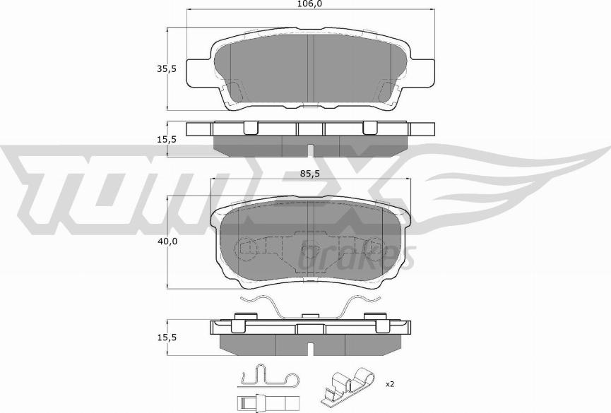 TOMEX brakes TX 14-87 - Kit de plaquettes de frein, frein à disque cwaw.fr