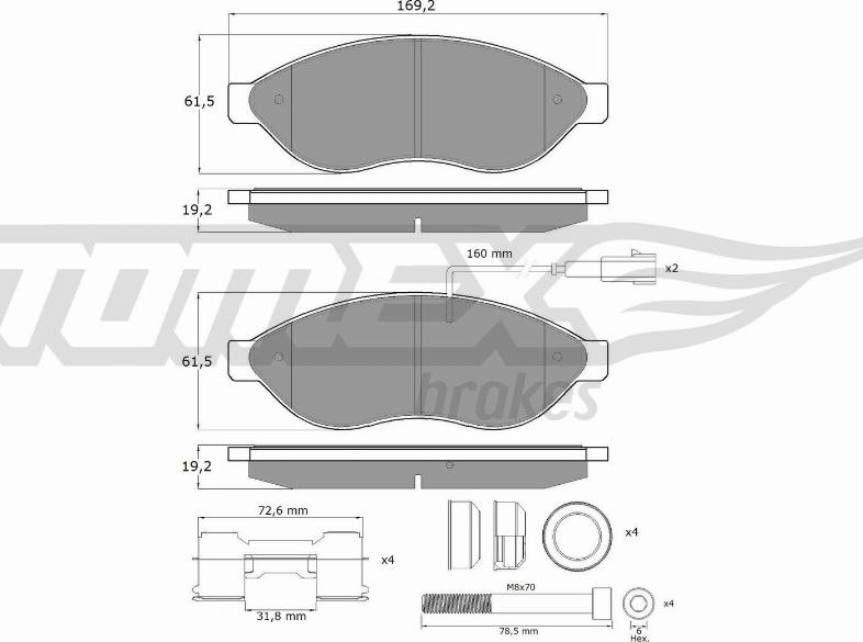 TOMEX brakes TX 14-391 - Kit de plaquettes de frein, frein à disque cwaw.fr