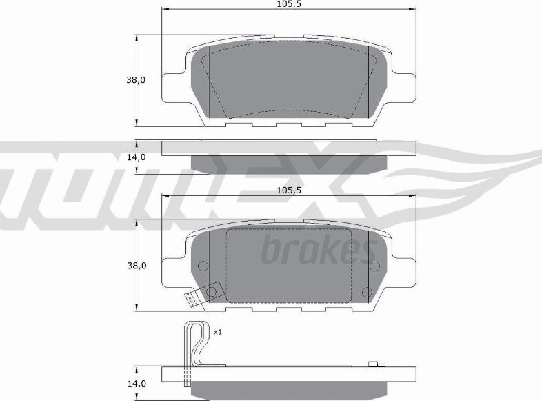 TOMEX brakes TX 14-21 - Kit de plaquettes de frein, frein à disque cwaw.fr