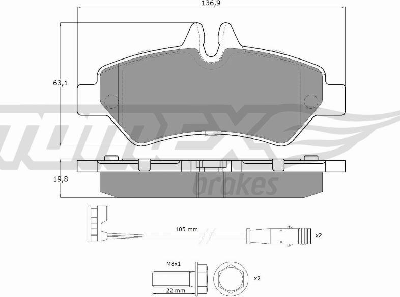 TOMEX brakes TX 14-27 - Kit de plaquettes de frein, frein à disque cwaw.fr