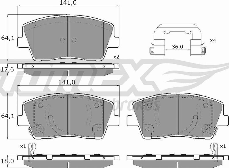 TOMEX brakes TX 15-42 - Kit de plaquettes de frein, frein à disque cwaw.fr