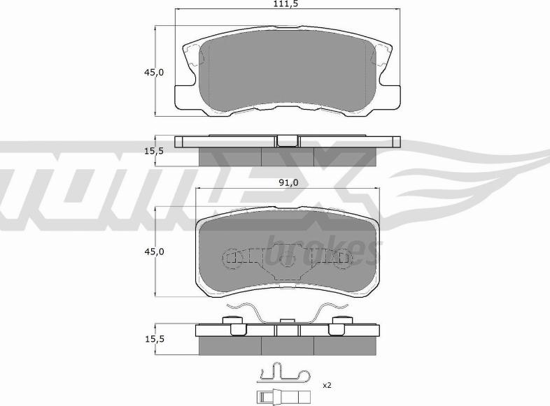 TOMEX brakes TX 15-04 - Kit de plaquettes de frein, frein à disque cwaw.fr