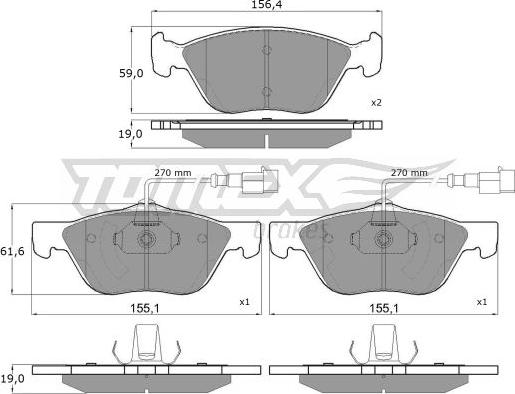 TOMEX brakes TX 15-05 - Kit de plaquettes de frein, frein à disque cwaw.fr