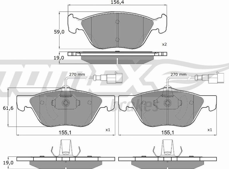 TOMEX brakes TX 15-05 - Kit de plaquettes de frein, frein à disque cwaw.fr