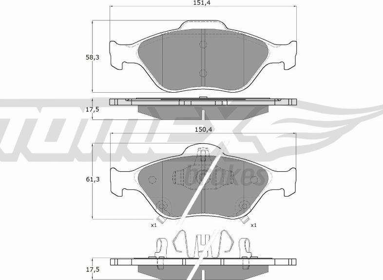 TOMEX brakes TX 15-00 - Kit de plaquettes de frein, frein à disque cwaw.fr