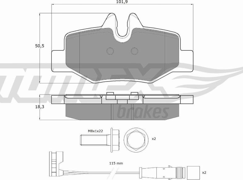 TOMEX brakes TX 15-13 - Kit de plaquettes de frein, frein à disque cwaw.fr