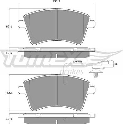 TOMEX brakes TX 15-841 - Kit de plaquettes de frein, frein à disque cwaw.fr