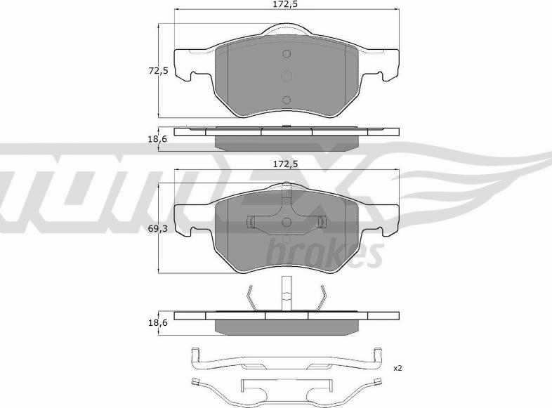 TOMEX brakes TX 15-30 - Kit de plaquettes de frein, frein à disque cwaw.fr