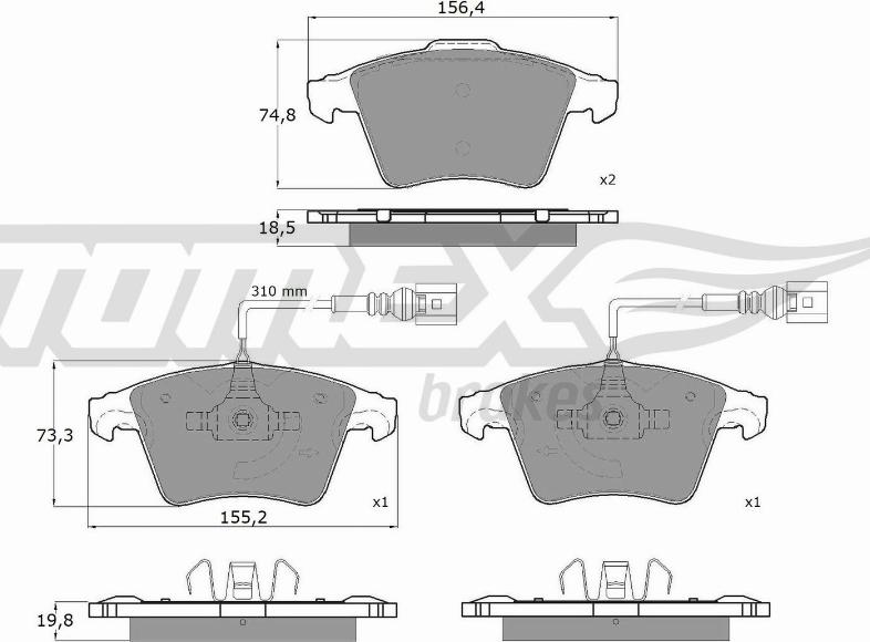 TOMEX brakes TX 15-23 - Kit de plaquettes de frein, frein à disque cwaw.fr