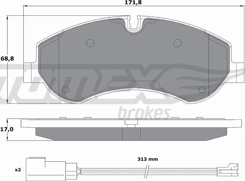 TOMEX brakes TX 16-95 - Kit de plaquettes de frein, frein à disque cwaw.fr