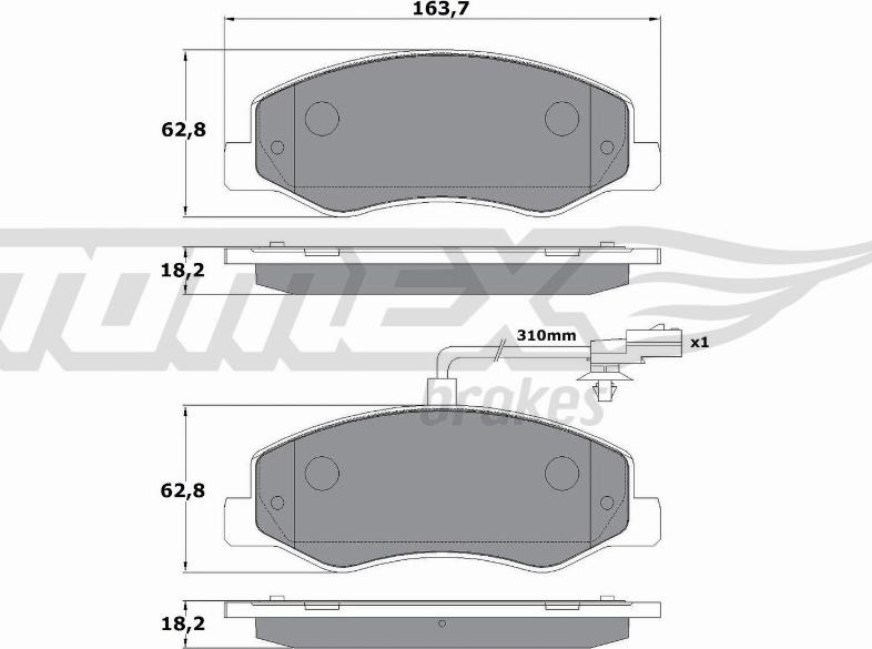 TOMEX brakes TX 16-49 - Kit de plaquettes de frein, frein à disque cwaw.fr