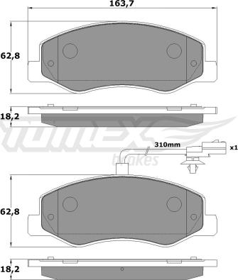 TOMEX brakes TX 16-49 - Kit de plaquettes de frein, frein à disque cwaw.fr