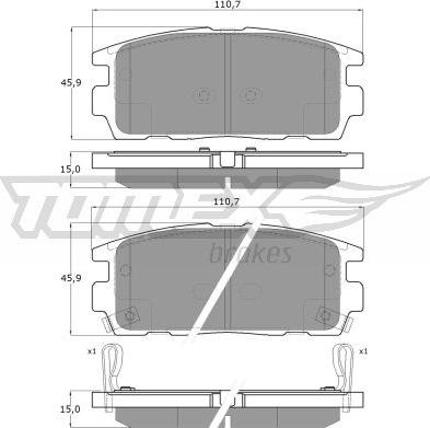 TOMEX brakes TX 16-43 - Kit de plaquettes de frein, frein à disque cwaw.fr