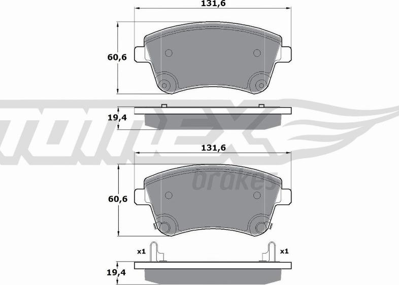 TOMEX brakes TX 16-53 - Kit de plaquettes de frein, frein à disque cwaw.fr