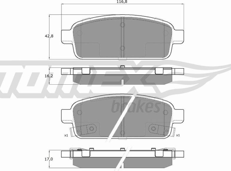 TOMEX brakes TX 16-52 - Kit de plaquettes de frein, frein à disque cwaw.fr