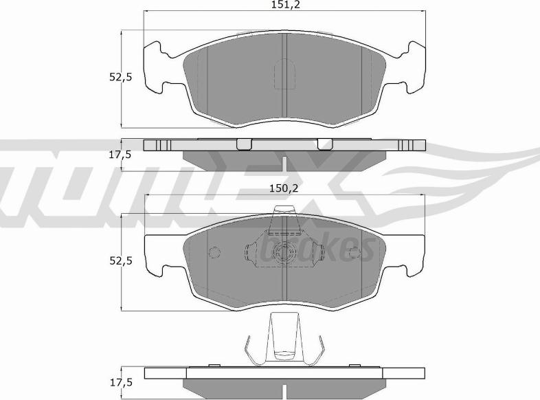 TOMEX brakes TX 16-61 - Kit de plaquettes de frein, frein à disque cwaw.fr