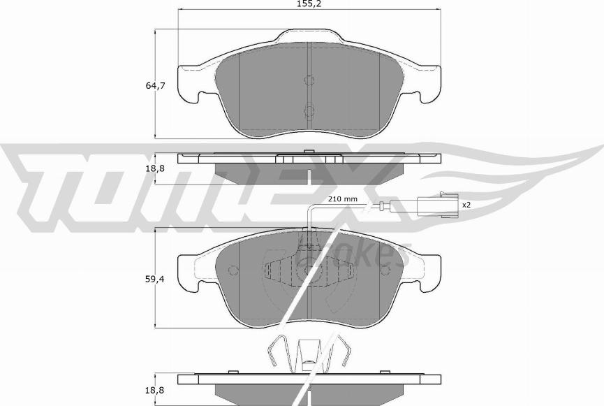 TOMEX brakes TX 16-62 - Kit de plaquettes de frein, frein à disque cwaw.fr