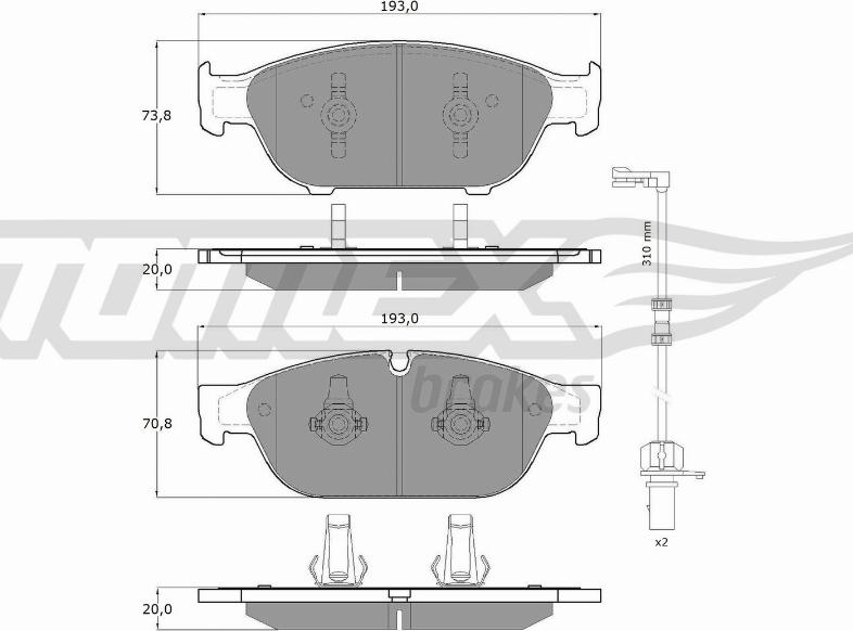 TOMEX brakes TX 16-83 - Kit de plaquettes de frein, frein à disque cwaw.fr