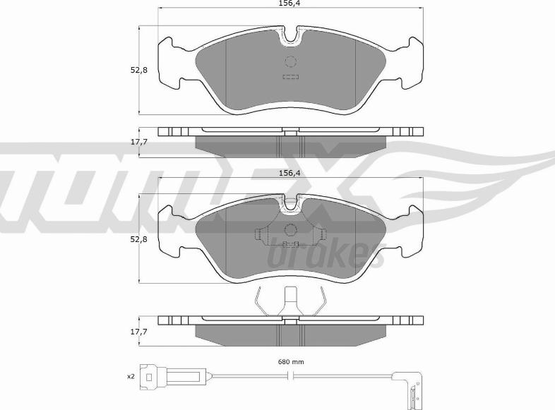 TOMEX brakes TX 10-681 - Kit de plaquettes de frein, frein à disque cwaw.fr