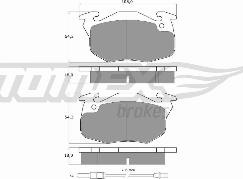 TOMEX brakes TX 10-34 - Kit de plaquettes de frein, frein à disque cwaw.fr