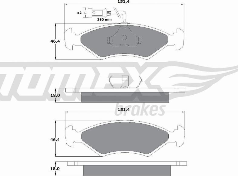 TOMEX brakes TX 10-281 - Kit de plaquettes de frein, frein à disque cwaw.fr