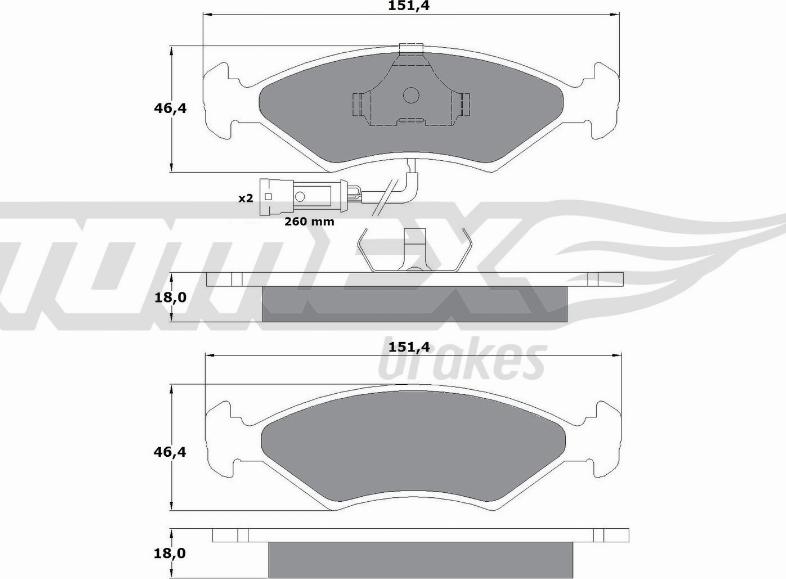 TOMEX brakes TX 10-282 - Kit de plaquettes de frein, frein à disque cwaw.fr