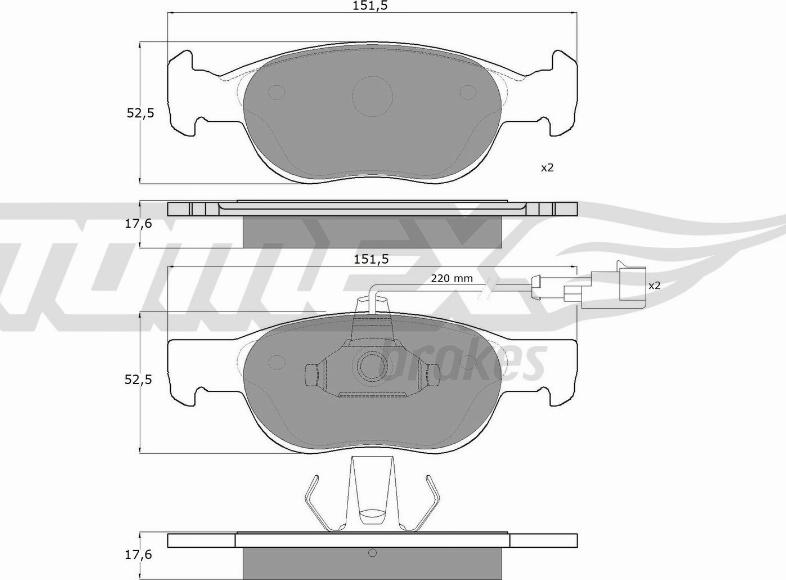 TOMEX brakes TX 10-711 - Kit de plaquettes de frein, frein à disque cwaw.fr