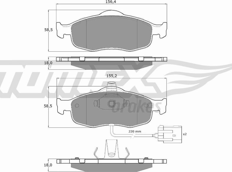 TOMEX brakes TX 11-191 - Kit de plaquettes de frein, frein à disque cwaw.fr