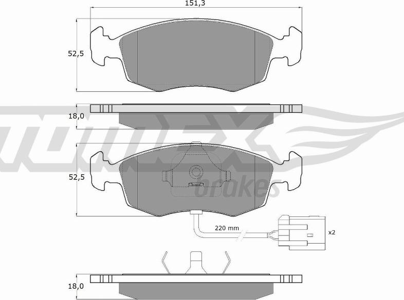 TOMEX brakes TX 11-34 - Kit de plaquettes de frein, frein à disque cwaw.fr