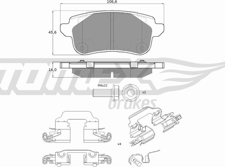 TOMEX brakes TX 18-66 - Kit de plaquettes de frein, frein à disque cwaw.fr