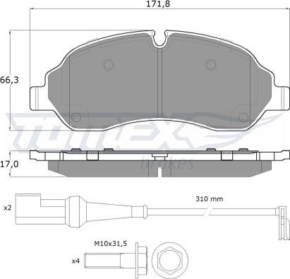 TOMEX brakes TX 18-04 - Kit de plaquettes de frein, frein à disque cwaw.fr