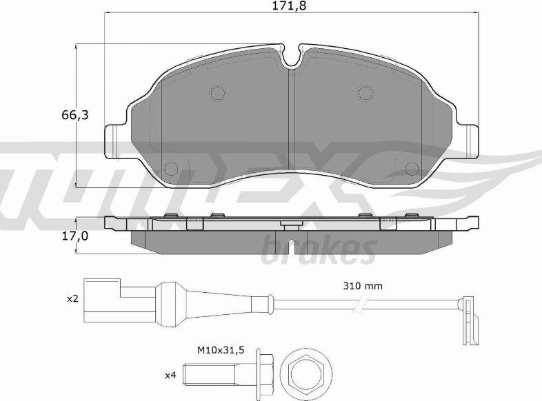 TOMEX brakes TX 18-04 - Kit de plaquettes de frein, frein à disque cwaw.fr