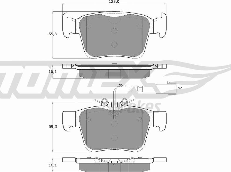 TOMEX brakes TX18-161 - Kit de plaquettes de frein, frein à disque cwaw.fr