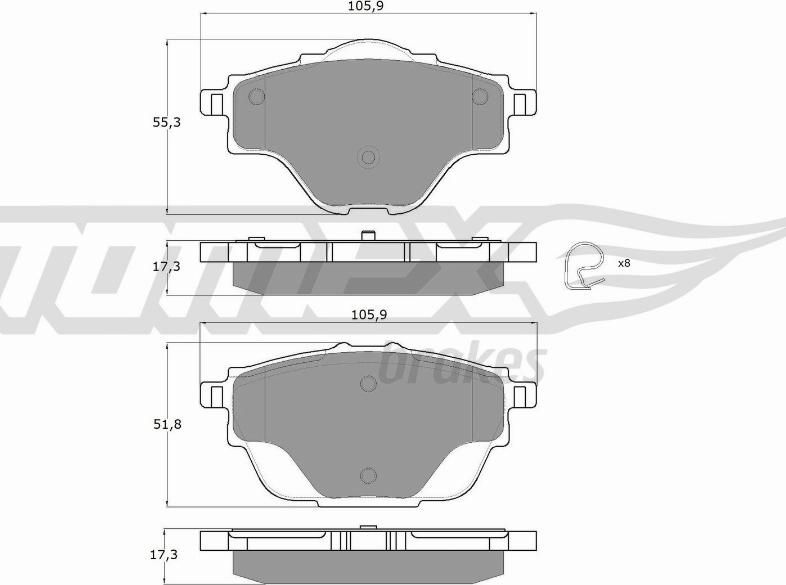 TOMEX brakes TX 18-37 - Kit de plaquettes de frein, frein à disque cwaw.fr