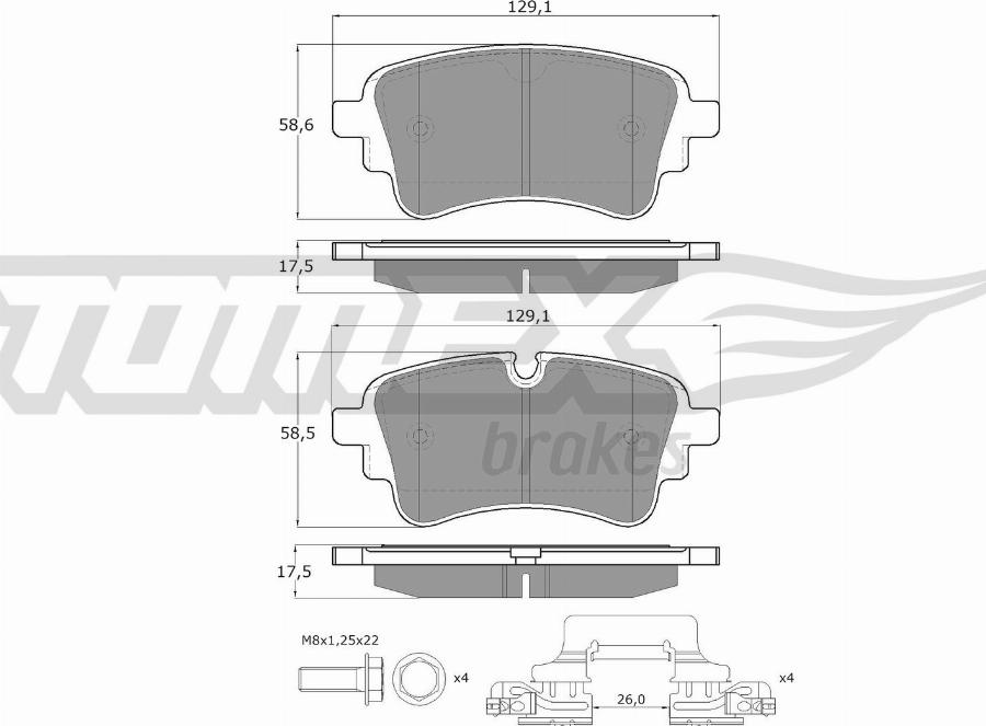 TOMEX brakes TX 18-231 - Kit de plaquettes de frein, frein à disque cwaw.fr