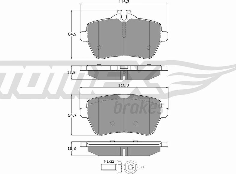 TOMEX brakes TX 18-78 - Kit de plaquettes de frein, frein à disque cwaw.fr