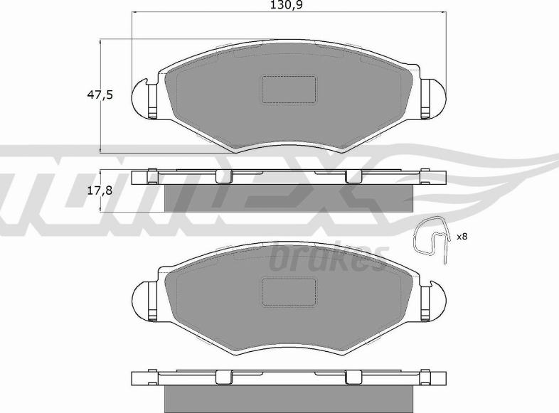 TOMEX brakes TX 13-43 - Kit de plaquettes de frein, frein à disque cwaw.fr