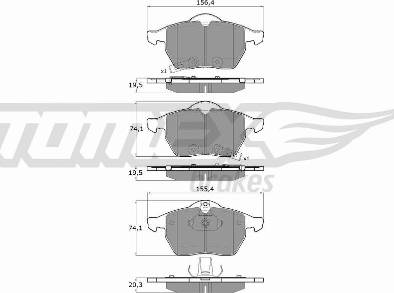 TOMEX brakes TX 13-57 - Kit de plaquettes de frein, frein à disque cwaw.fr