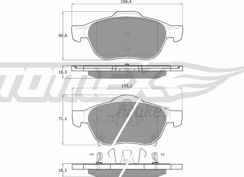 TOMEX brakes TX 13-64 - Kit de plaquettes de frein, frein à disque cwaw.fr